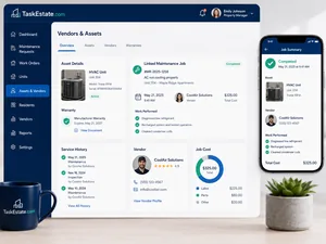 Vendor and installed asset records connected to property maintenance