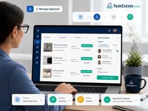 Property manager reviews and approves a request